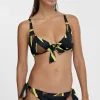 Lola Casademunt Baño<Bikini estampado maxi logo NEGRO-VERDE