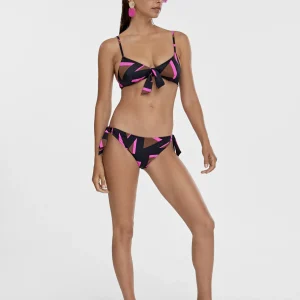 Lola Casademunt Baño<Bikini estampado maxi logo NEGRO-ROSA
