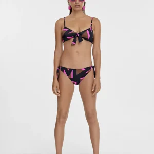 Lola Casademunt Baño<Bikini estampado maxi logo NEGRO-ROSA