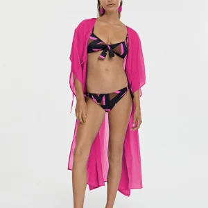 Lola Casademunt Baño<Bikini estampado maxi logo NEGRO-ROSA