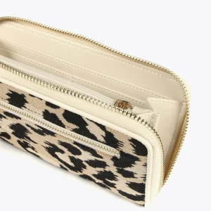 Lola Casademunt Accesorios | Bolsos<Billetero grande animal print CRUDO-MARRON