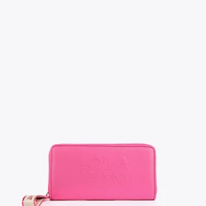 Lola Casademunt Accesorios | Bolsos<Billetero grande logo con relieve FUCSIA
