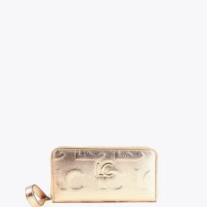 Lola Casademunt Accesorios | Bolsos<Billetero grande metalizado DORADO
