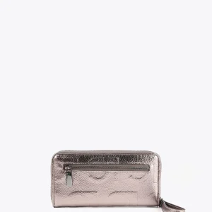 Lola Casademunt Accesorios | Bolsos<Billetero grande metalizado DORADO