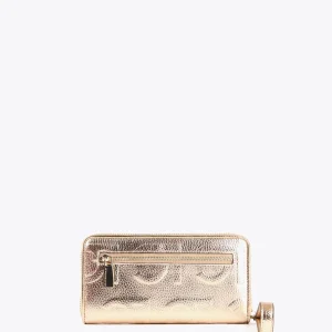 Lola Casademunt Accesorios | Bolsos<Billetero grande metalizado DORADO