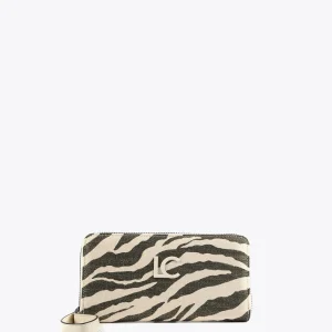 Lola Casademunt Accesorios<Billetero grande tejido zebra CRUDO-MARRON
