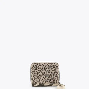 Lola Casademunt Accesorios<Billetero pequeño animal print CRUDO-MARRON