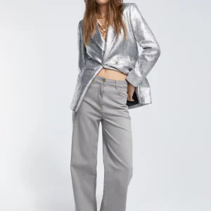 Lola Casademunt Americanas Y Blazers<Blazer cruzada plateada PLATEADO