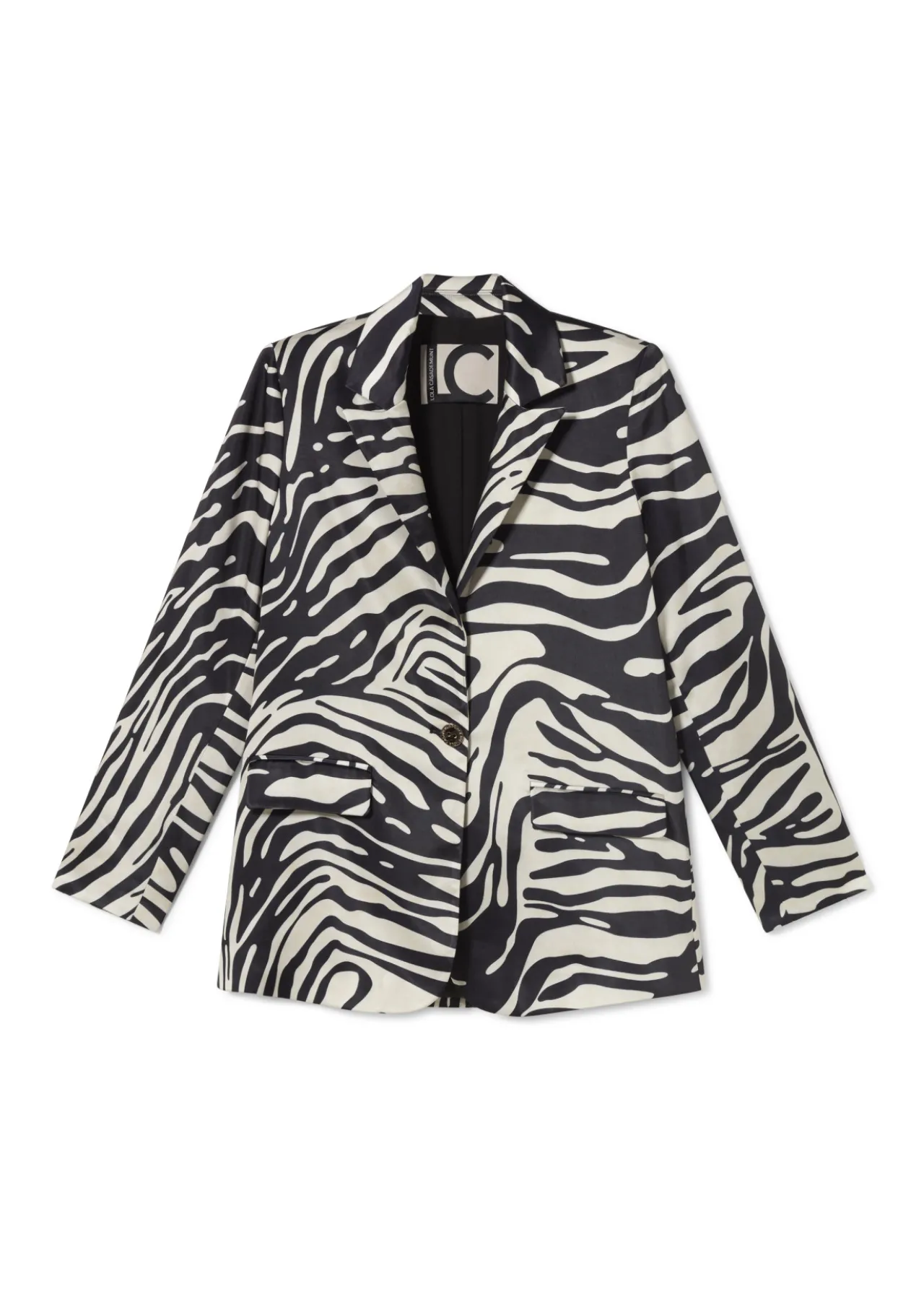 blazer_estampada_cebra_5.webp Lola Casademunt Animal Print | Americanas Y Blazers<Blazer estampada cebra NEGRO-CRUDO