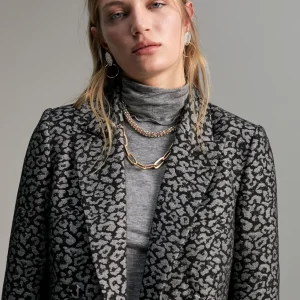 Lola Casademunt Animal Print | Americanas Y Blazers<Blazer jacquard animal print NEGRO-GRIS