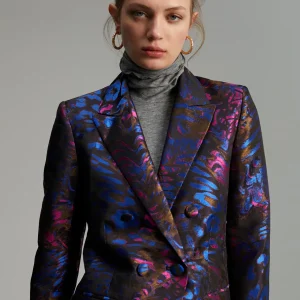 Lola Casademunt Americanas Y Blazers<Blazer jacquard estampado AZUL-MULTICOLOR