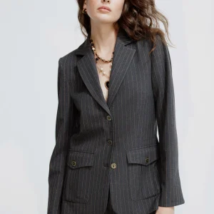 Lola Casademunt Americanas Y Blazers<Blazer raya diplomática GRIS-MARRON
