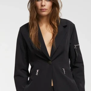 Lola Casademunt Americanas Y Blazers<Blazer técnica cremalleras NEGRO