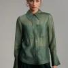 Lola Casademunt Camisas Y Blusas<Blusa bolsillos transparencia SALVIA