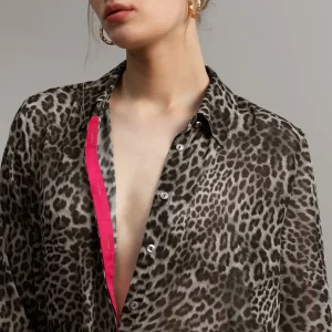 Lola Casademunt Animal Print | Camisas Y Blusas<Blusa detalle contraste NEGRO-GRIS