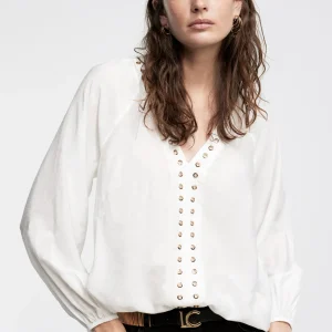 Lola Casademunt Camisetas Y Tops | Camisas Y Blusas<Blusa detalle eyelets CRUDO