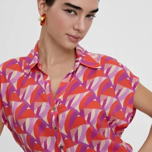 Lola Casademunt Camisas Y Blusas<Blusa fluida estampada ROJO-LILA
