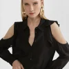 Lola Casademunt Camisas Y Blusas<Blusa hombros descubiertos AZULELECTRICO