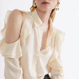Lola Casademunt Camisas Y Blusas<Blusa hombros descubiertos AZULELECTRICO