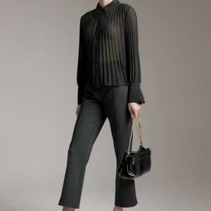Lola Casademunt Camisas Y Blusas<Blusa plisada NEGRO