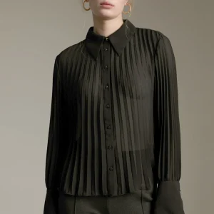 Lola Casademunt Camisas Y Blusas<Blusa plisada NEGRO
