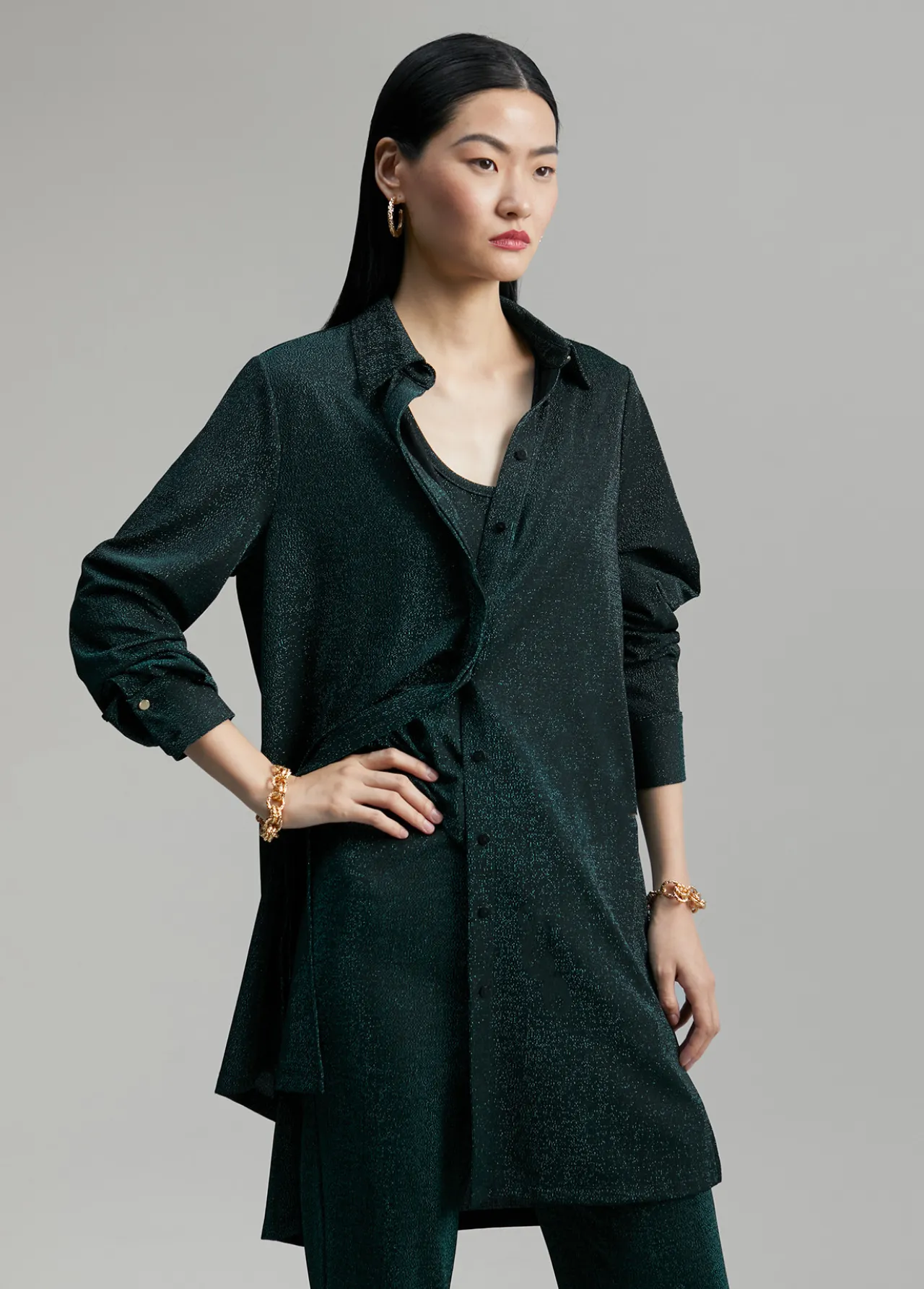 blusn_largo_de_punto_lrex_2.webp Lola Casademunt Camisas Y Blusas<Blusón largo de punto lúrex BOTELLA