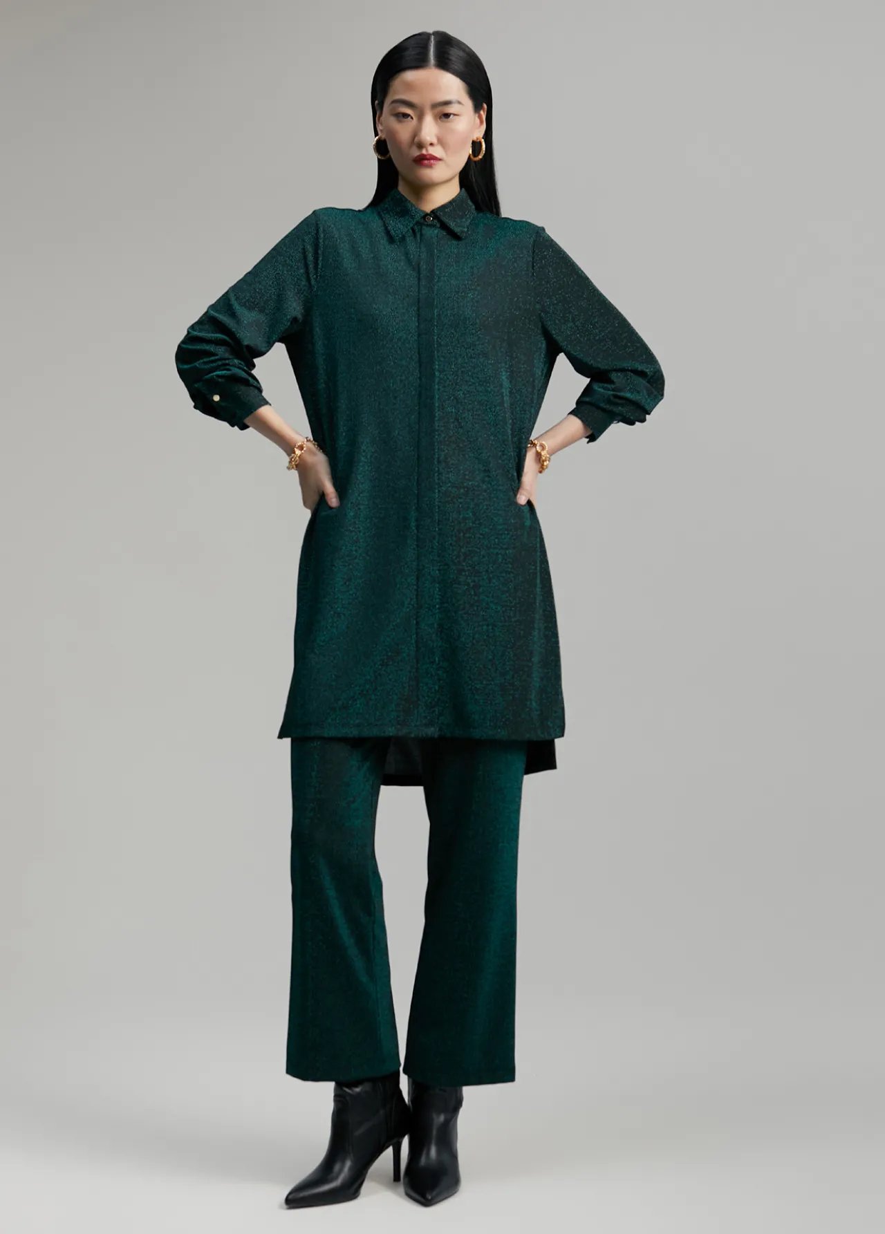 blusn_largo_de_punto_lrex_5.webp Lola Casademunt Camisas Y Blusas<Blusón largo de punto lúrex BOTELLA