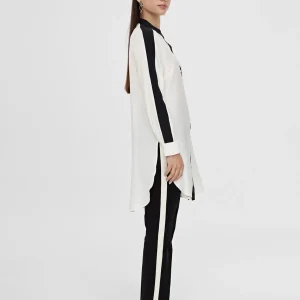 Lola Casademunt Camisas Y Blusas<Blusón largo detalle manga CRUDO-NEGRO