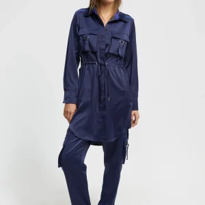 Lola Casademunt Camisas Y Blusas<Blusón satinado ajustable AZULNOCHE