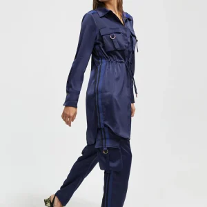 Lola Casademunt Camisas Y Blusas<Blusón satinado ajustable AZULNOCHE