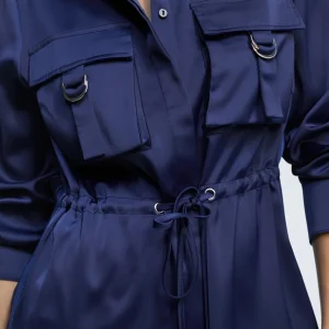 Lola Casademunt Camisas Y Blusas<Blusón satinado ajustable AZULNOCHE