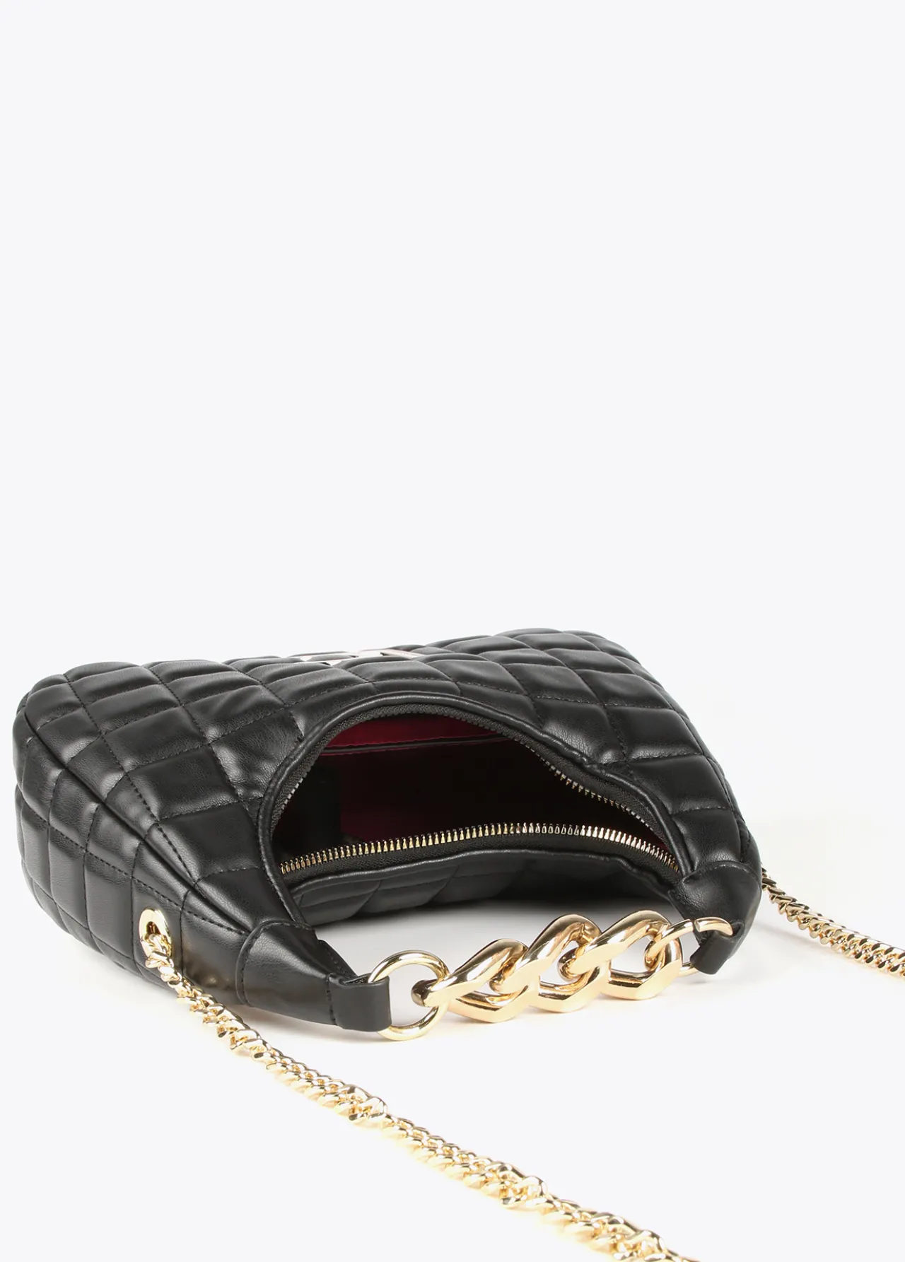 bolsito_acolchado_de_cuadros_3.webp Lola Casademunt Bolsos De Mano Y Neceseres | Bandoleras<Bolsito acolchado de cuadros NEGRO