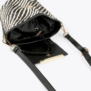 Lola Casademunt Bolsos<Bolsito bandolera tipo cesta NEGRO-CRUDO