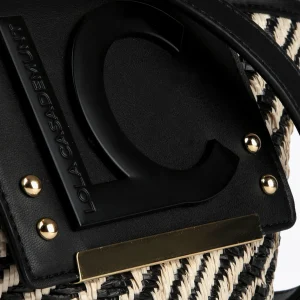 Lola Casademunt Bolsos<Bolsito bandolera tipo cesta NEGRO-CRUDO