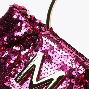 Lola Casademunt Bolsos<Bolsito de fiesta con lentejuelas FUCSIA