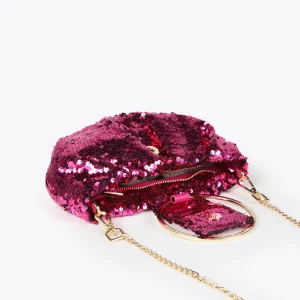 Lola Casademunt Bolsos<Bolsito de fiesta con lentejuelas FUCSIA