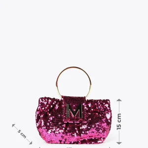 Lola Casademunt Bolsos<Bolsito de fiesta con lentejuelas FUCSIA