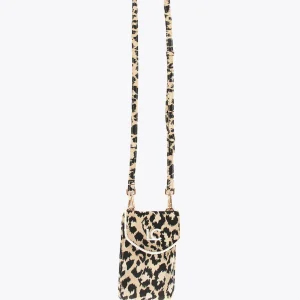 Lola Casademunt Accesorios | Bolsos<Bolsito portamovil animal print CRUDO-MARRON