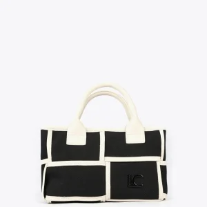 Lola Casademunt Bolsos<Bolso bandolera con detalles a contraste CRUDO-NEGRO