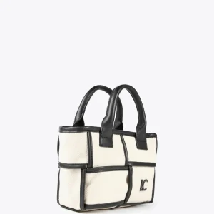 Lola Casademunt Bolsos<Bolso bandolera con detalles a contraste CRUDO-NEGRO