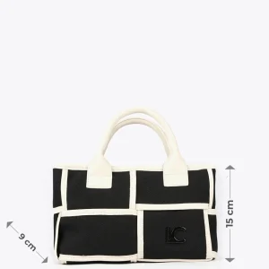 Lola Casademunt Bolsos<Bolso bandolera con detalles a contraste CRUDO-NEGRO