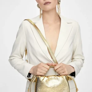 Lola Casademunt Bolsos<Bolso bandolera con logo DORADO