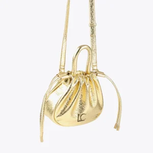 Lola Casademunt Bolsos<Bolso bandolera con logo DORADO