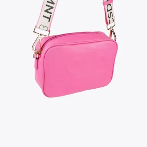 Lola Casademunt Bolsos<Bolso bandolera con logo en relieve FUCSIA