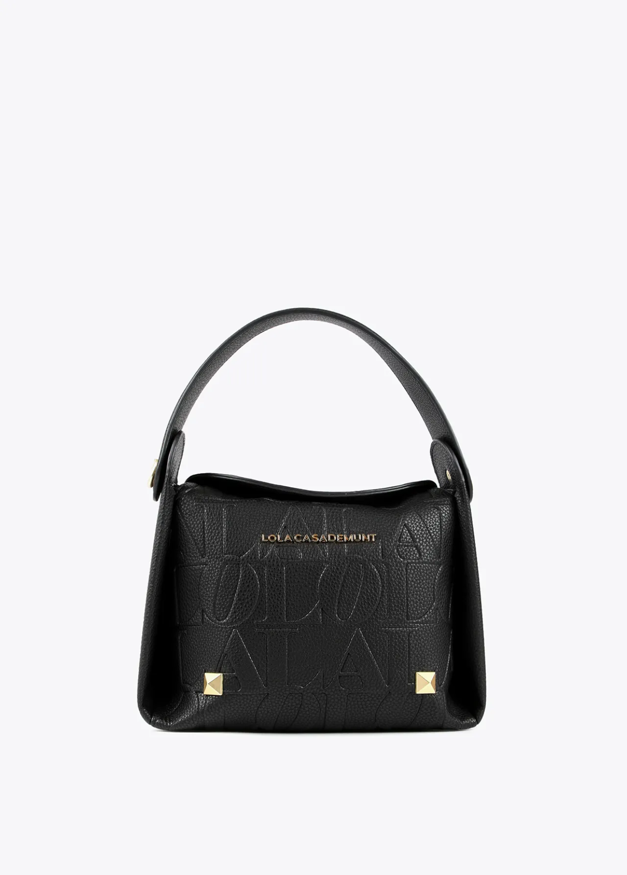 bolso_bandolera_con_logo_grabado_0.webp Lola Casademunt Bolsos<Bolso bandolera con logo grabado NEGRO