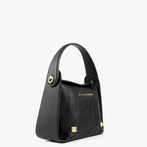 Lola Casademunt Bolsos<Bolso bandolera con logo grabado NEGRO
