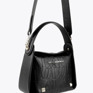 Lola Casademunt Bolsos<Bolso bandolera con logo grabado NEGRO