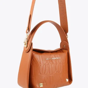 Lola Casademunt Bolsos<Bolso bandolera con logo grabado NEGRO