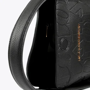 Lola Casademunt Bolsos<Bolso bandolera con logo grabado NEGRO