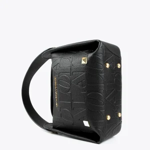Lola Casademunt Bolsos<Bolso bandolera con logo grabado NEGRO